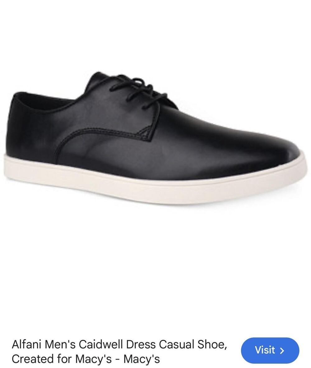 Alfani CAIDWELLP Shoes Men's Size 8 Black Dress Lace Up Memory Foam Sneakers